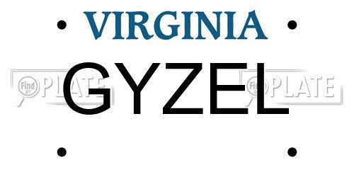 GYZEL Virginia License Plate