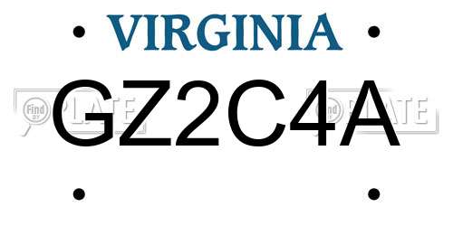 GZ2C4A Virginia License Plate