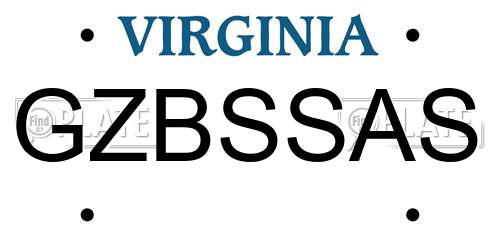 GZBSSAS Virginia License Plate