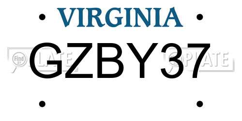 GZBY37 Virginia License Plate