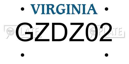 GZDZ02 Virginia License Plate