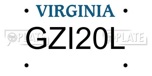 GZI20L Virginia License Plate