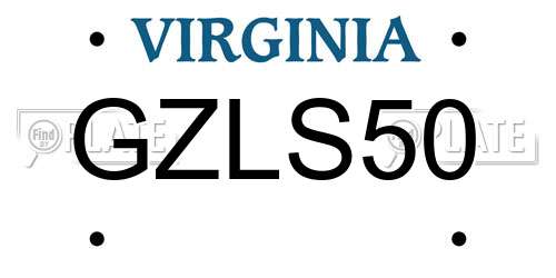 GZLS50 Virginia License Plate