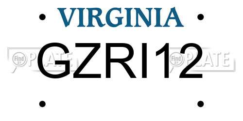 GZRI12 Virginia License Plate