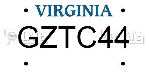 GZTC44 Virginia License Plate