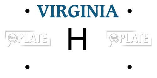 H Virginia License Plate