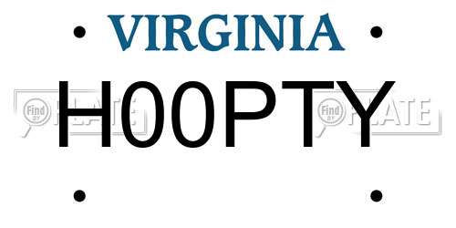 H00PTY Virginia License Plate