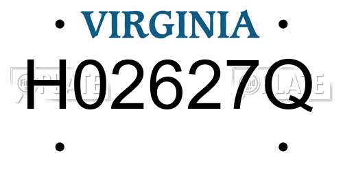 H02627Q Virginia License Plate