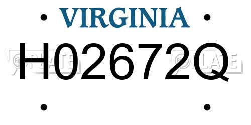 H02672Q Virginia License Plate