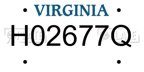 H02677Q Virginia License Plate