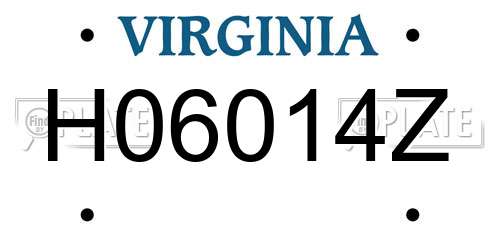 H06014Z Virginia License Plate