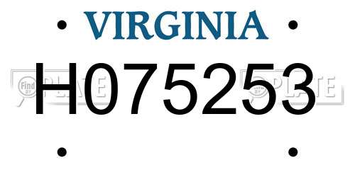 H075253 Virginia License Plate