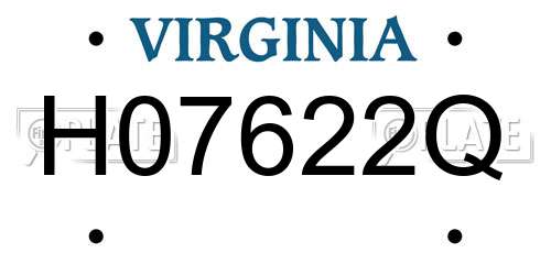 H07622Q Virginia License Plate