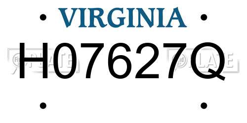 H07627Q Virginia License Plate