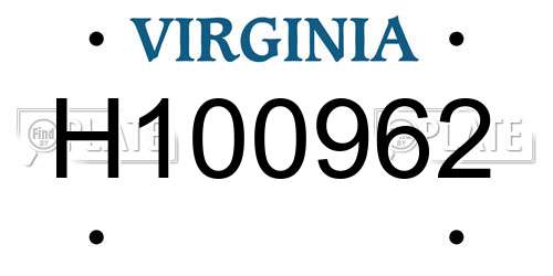 H100962 Virginia License Plate