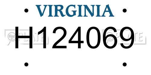 H124069 Virginia License Plate