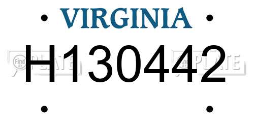 H130442 Virginia License Plate