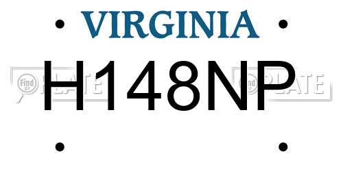 H148NP Virginia License Plate