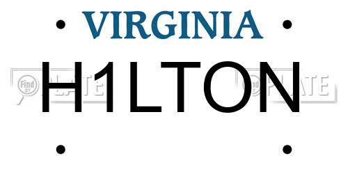 H1LTON Virginia License Plate