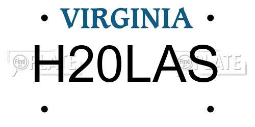H20LAS Virginia License Plate
