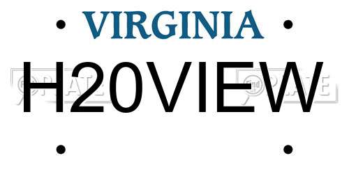 H20VIEW Virginia License Plate