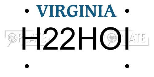 H22HOI Virginia License Plate