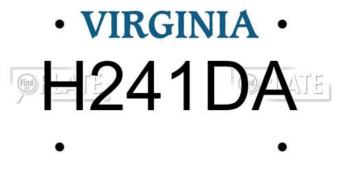 H241DA Virginia License Plate
