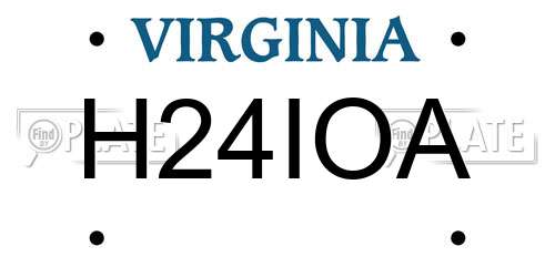 H24IOA Virginia License Plate