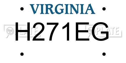 H271EG Virginia License Plate