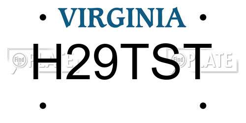 H29TST Virginia License Plate