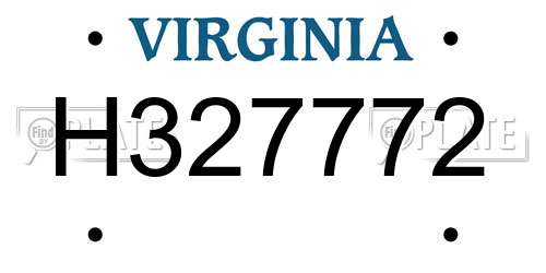 H327772 Virginia License Plate