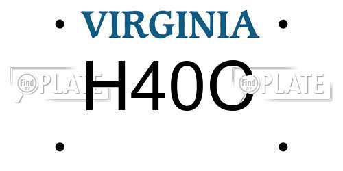 H40C Virginia License Plate