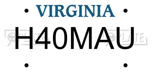 H40MAU Virginia License Plate