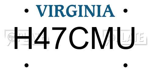 H47CMU Virginia License Plate