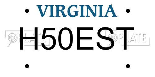 H50EST Virginia License Plate