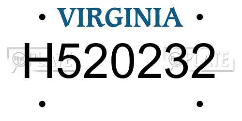 H520232 Virginia License Plate