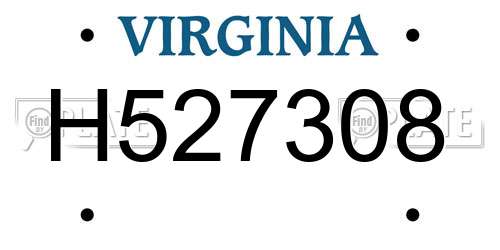 H527308 Virginia License Plate