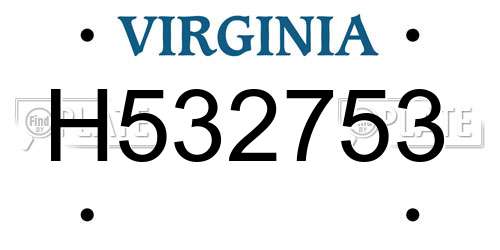 H532753 Virginia License Plate
