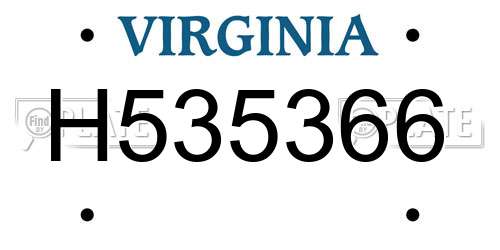 H535366 license plate in VA state