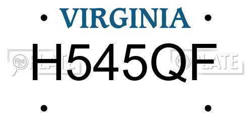 H545QF Virginia License Plate