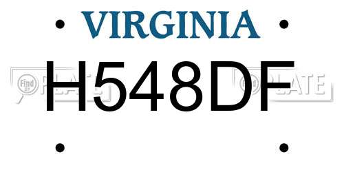 H548DF Virginia License Plate