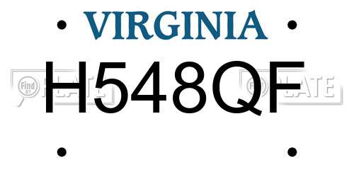 H548QF Virginia License Plate