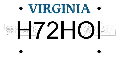 H72HOI Virginia License Plate