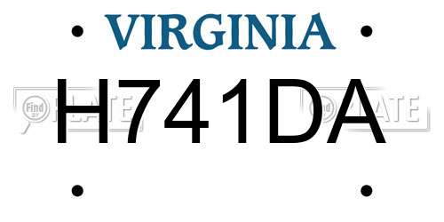 H741DA Virginia License Plate