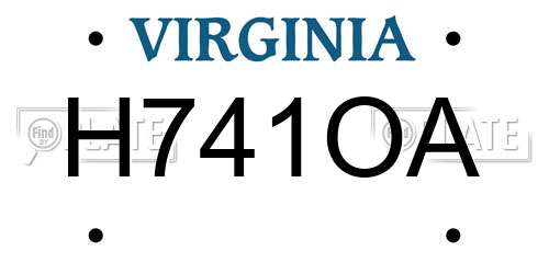H741OA Virginia License Plate
