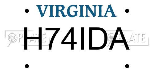 H74IDA Virginia License Plate
