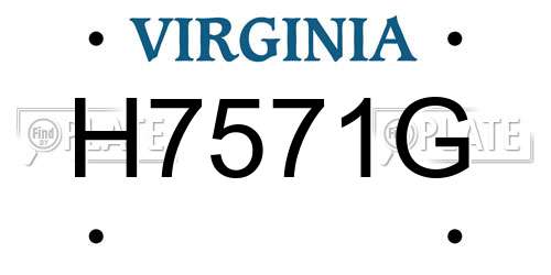 H7571G Virginia License Plate