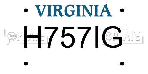 H757IG Virginia License Plate