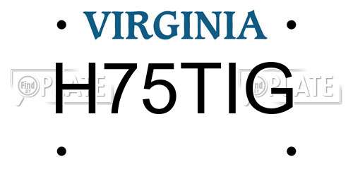 H75TIG Virginia License Plate