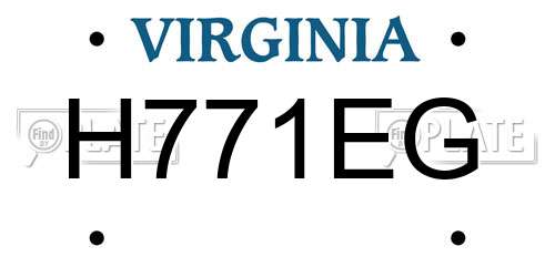 H771EG Virginia License Plate